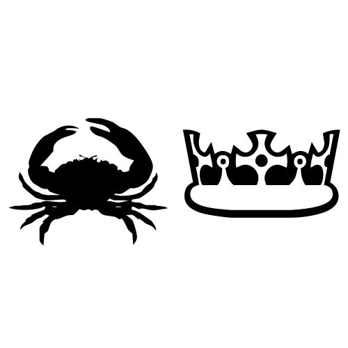 🦀👑 Emoji Domain black and white Symbola rendering